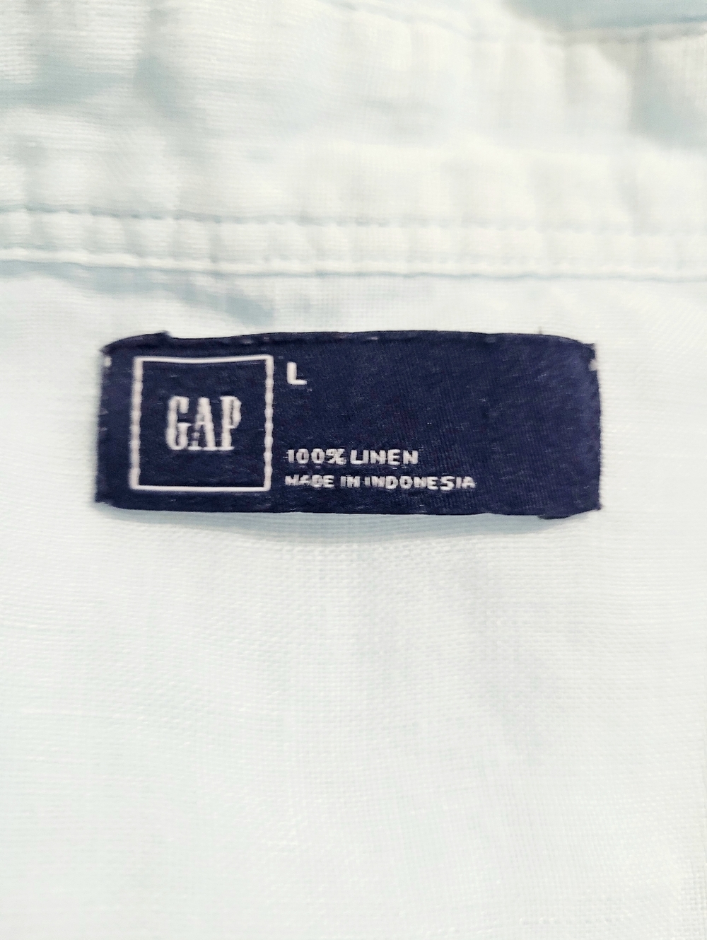GAP 100% Linen Shirt Women’s Large Baby Blue Button Down Lightweight Relaxed Fit - Picture 6 of 11